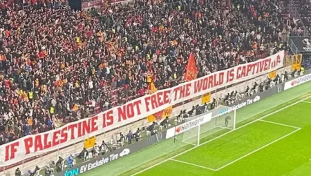Galatasaray Taraftarlarından Filistin Mesajı: Celtic’e Teşekkür Pankartı
